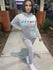 Palm Angel Letter Printing Velvet Tracksuit Set Hoodie Jogger Set