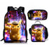 Fitspi Pet elf student schoolbag Cartoon Cartoon three-piece set lunch bag pencil case backpack one piece dropshipping Amazon