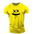 Muscle Workout Loose Leisure Sports Smiley Print Workout Running T-shirt Gym T Shirt