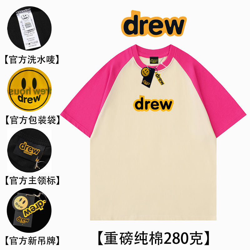 Drew Smiley Face Letter Raglan Cotton T-Shirt - product image 22
