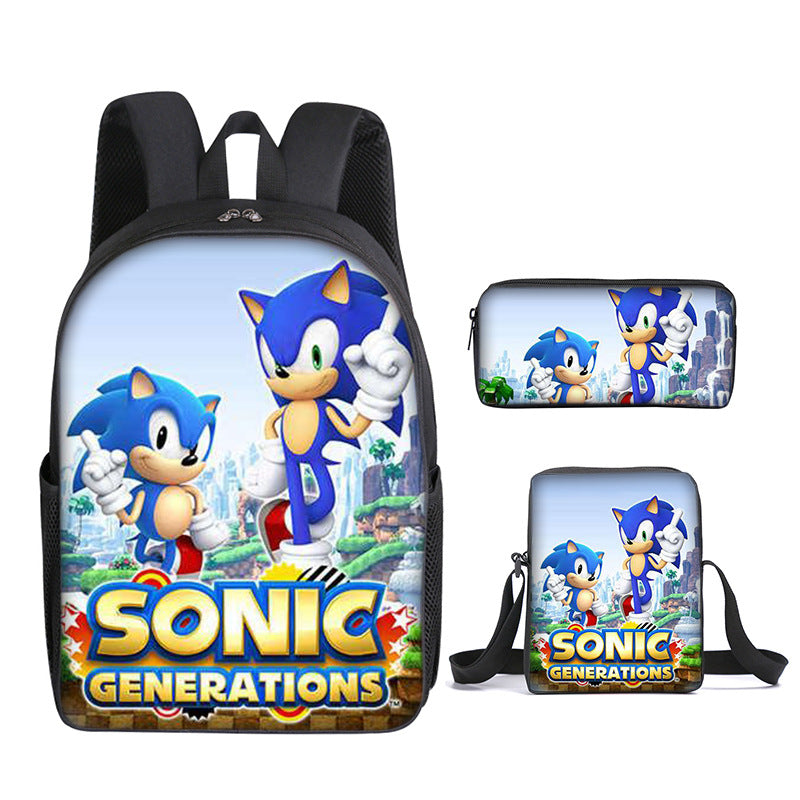 Sonic Schoolbag backpack lunch box pencil cases set
