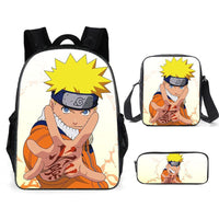 Naruto backpack schoolbags crossbody bag pencil case set