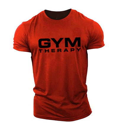 Gym Printed Cotton Exercise Short Sleeve Loose Collar Sports T-Shirt Gym T-Shirt - product image 28