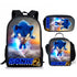 Sonic backpack schoolbag lunch bag pencil case set