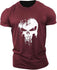 Fitness T-shirt Men's Cotton Round Neck Printed Slim Fit Gym T Shirt