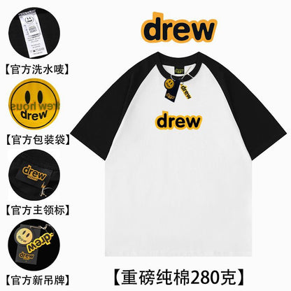 Drew Smiley Face Letter Raglan Cotton T-Shirt - product image 15