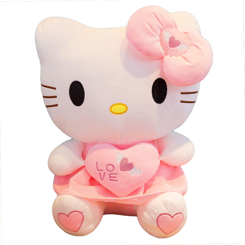 Hello Kitty Cat Doll Heart Hugging Angel Plush Toy