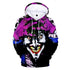 New Crazy Clown joker 3DDigital Printing personalized trendy hoodie Halloween joker