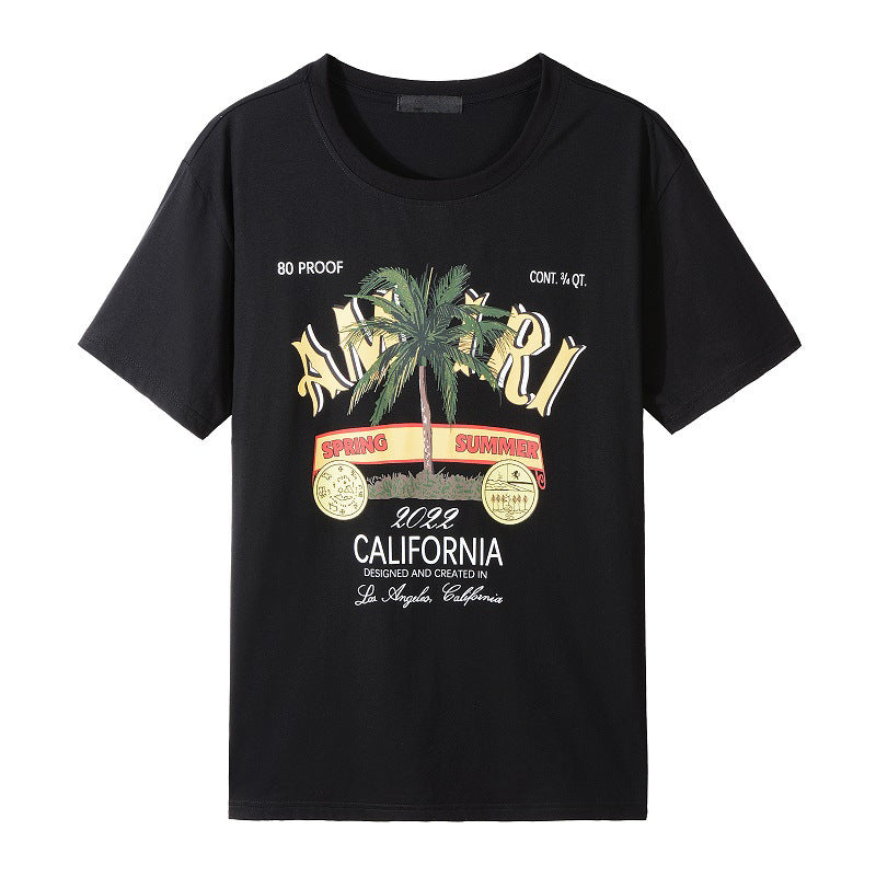 Amiri Cotton Casual Natural Lands Cape Pattern T Shirt