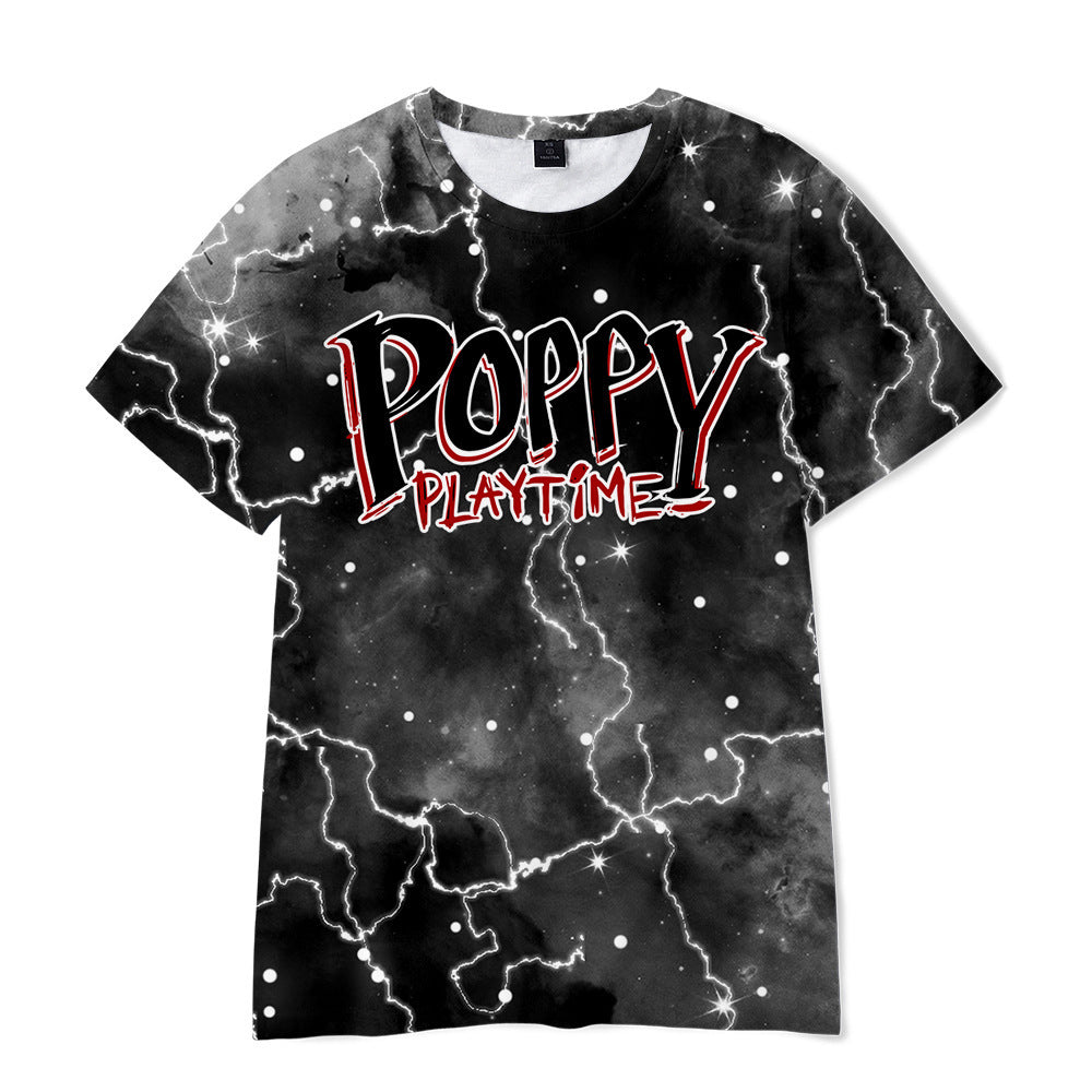 Poppy Playtime Short Sleeve T-shirt Bobby's Game Time Top 3d Digital Printing T Shirt