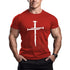 Loose Fitness Sports Outdoor Leisure T Shirt Cross Print Gym T Shirt