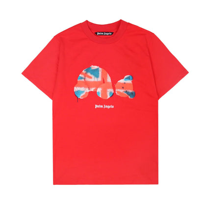 Palm Angels Broken Bear Back Letters Logo Printed T shirt