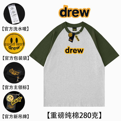Drew Smiley Face Letter Raglan Cotton T-Shirt - product image 29