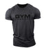 Gym Printed Cotton  Exercise Short Sleeve Loose Collar Sports  T-shirt Gym T Shirt