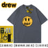 Drew Hussry Biber Distressed Smiley Face Printed T-shirt