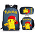 Fitspi Pet elf student schoolbag Cartoon Cartoon three-piece set lunch bag pencil case backpack one piece dropshipping Amazon