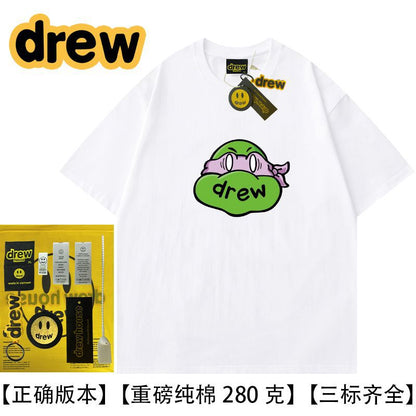 DREW HUSSRY Ninja smiley face loose Justin Biber coupleins Pure cotton half sleevet T-Shirt - product image 13