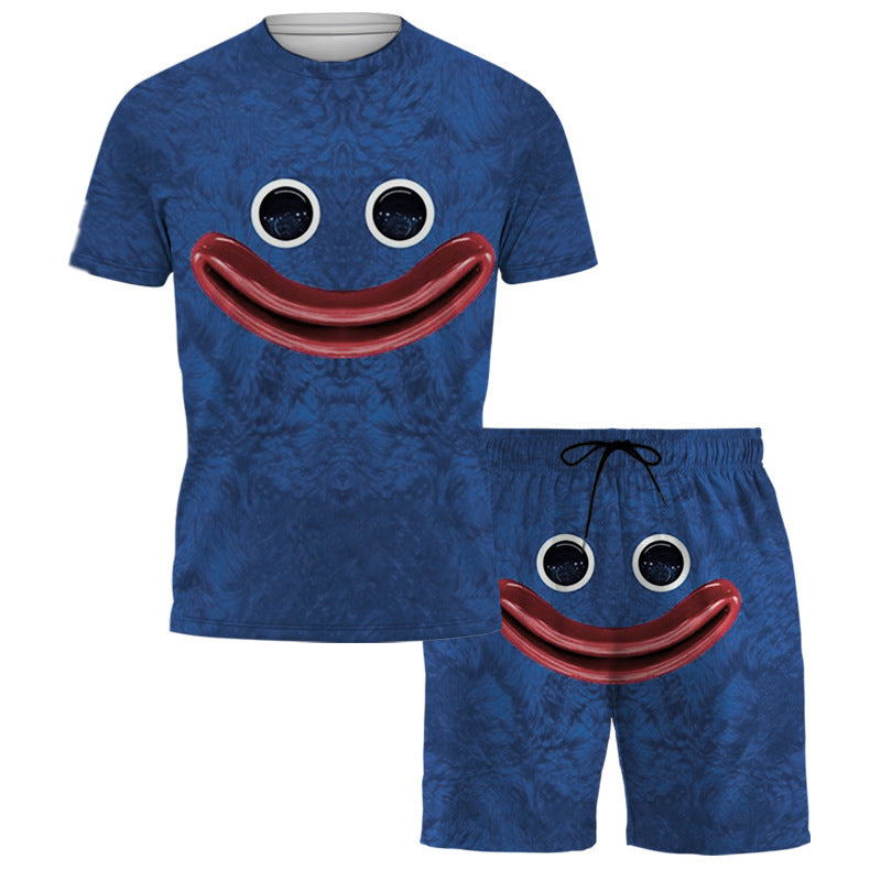 Poppy Playtime 3d Printed Children's Short Sleeve For Adult Beach Pants Suit Set