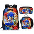 Sonic backpack schoolbag lunch bag pencil case set