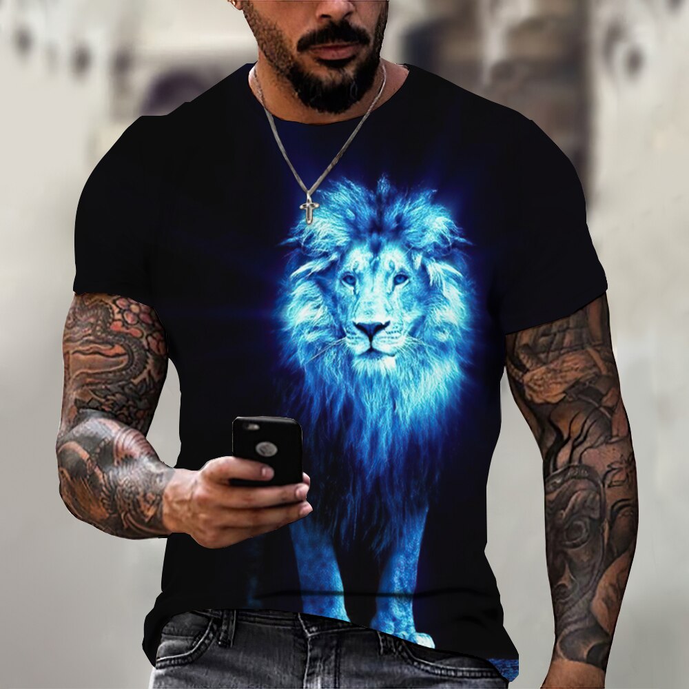 Tiger Fighting Animal Lion/leopard 3D T-shirt