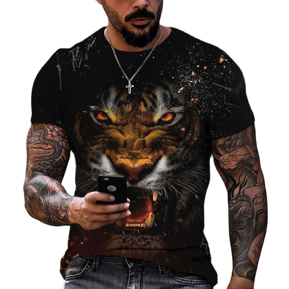 Tiger Fighting Animal Lion/leopard 3D T-shirt