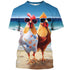 Unisex Animal Rooster 3d Print T-shirt