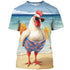 Unisex Animal Rooster 3d Print T-shirt