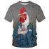 Unisex Animal Rooster 3d Print T-shirt