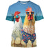 Unisex Animal Rooster 3d Print T-shirt