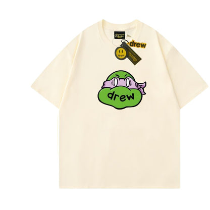 DREW HUSSRY Ninja smiley face loose Justin Biber coupleins Pure cotton half sleevet T-Shirt - product image 1