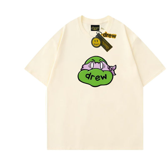 DREW HUSSRY Ninja smiley face loose Justin Biber coupleins Pure cotton half sleevet T-Shirt - product image 1