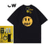 Drew Hussry Biber Distressed Smiley Face Printed T-shirt