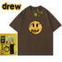 Drew Hussry Biber Distressed Smiley Face Printed T-shirt