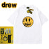 Drew Hussry Biber Distressed Smiley Face Printed T-shirt