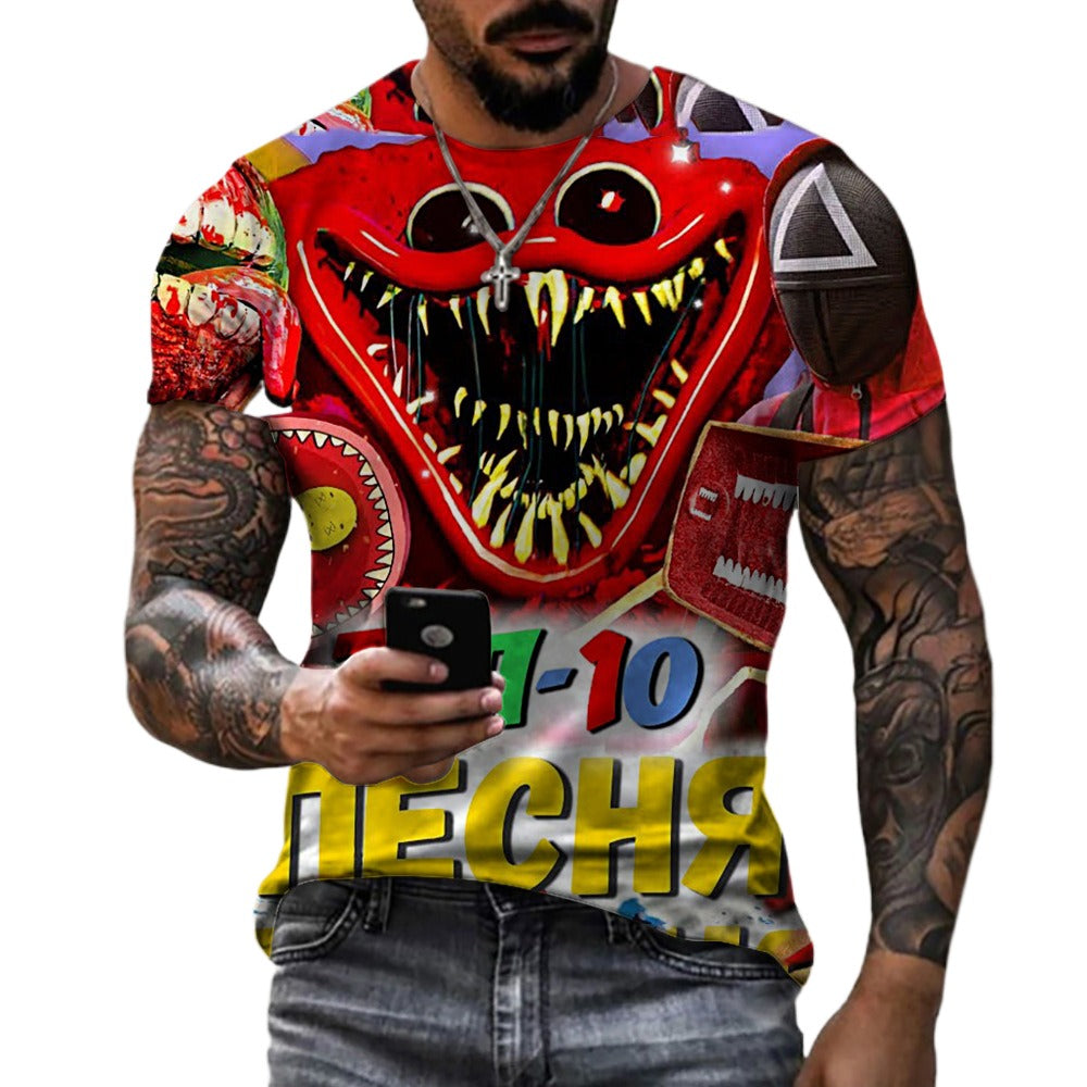 Poppy Playtime Adult Children's Clothes Bobby's Game Time 3d Rinted T Shirt