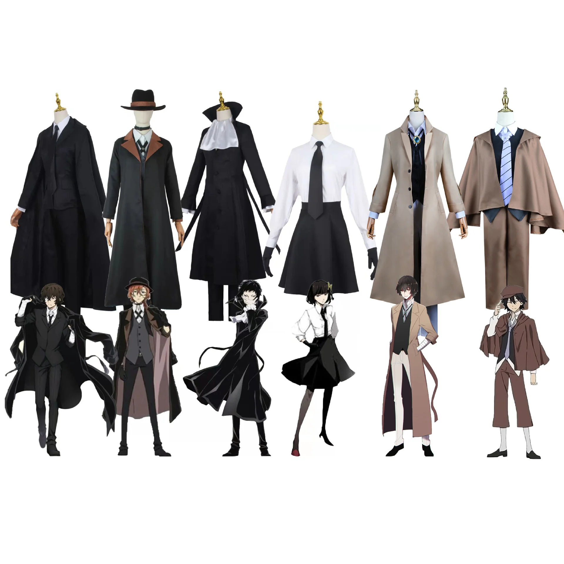 Stray Dogs Cosplay Clothes Coat Suits