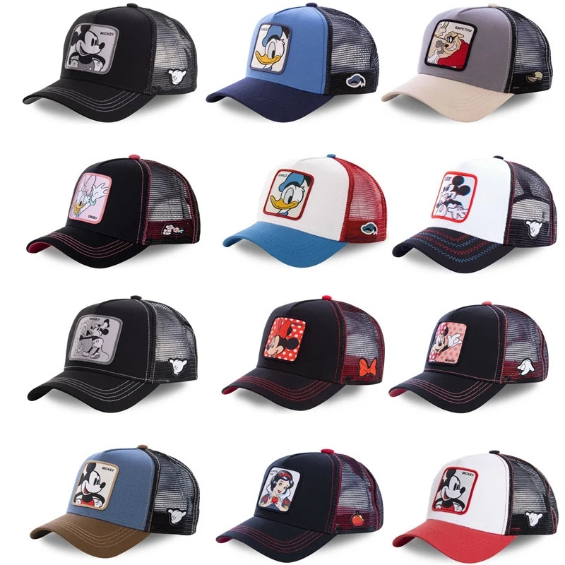Mickey Donald Duck Anime Mesh Cartoon Baseball Caps Trucker Hats